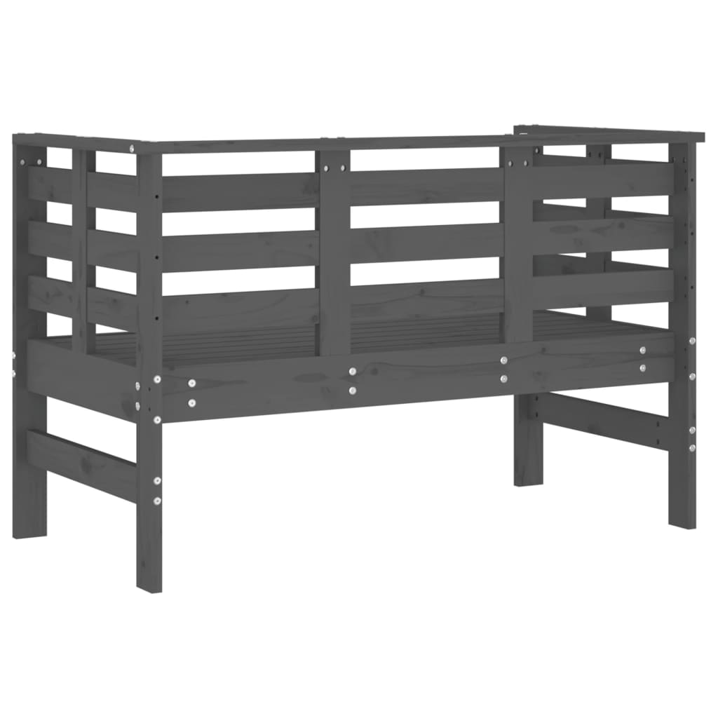 Vidaxl Ławka Ogrodowa, Szara, 111,5X53X71 Cm, Lite Drewno Sosnowe