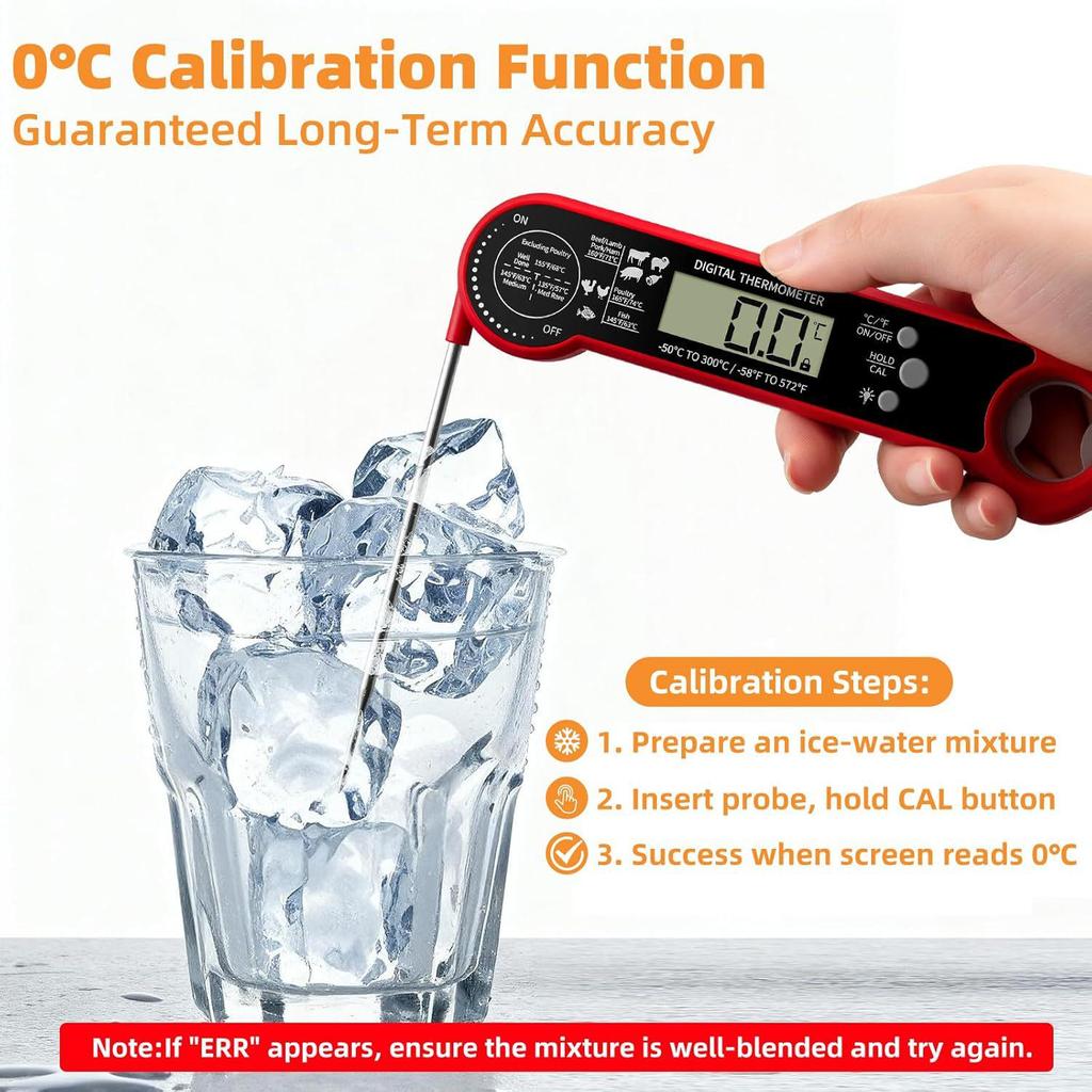Foldable Electronic Food Thermometer for Baking and BBQ