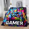 1 Stück Spielcontroller-Druck Leichte Flanelldecke, Bequeme und Warme Decke, für Camping Sofa Bett und Couch Büro, für Alle Jahreszeiten