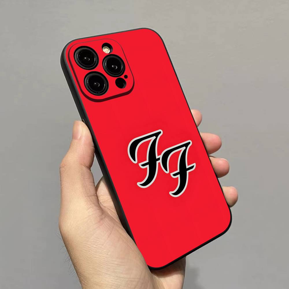 F-FOO FIGHTERS Phone Case For IPhone 17 16 15 14 13 12 11 Pro Max Plus Mini Silicone Black Cover