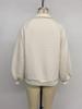 Baifen Zhiyi 2025 Autumn/Winter Women's Casual Solid Color Textured Thick Hoodie with Lapel