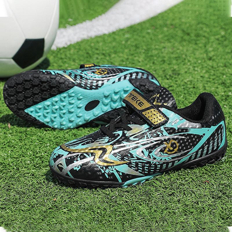 Childrens Soccer Shoes  New Soft Flat Grass Training Anti Slip Cushioning Daily Training Contest Football Shoes for Kids