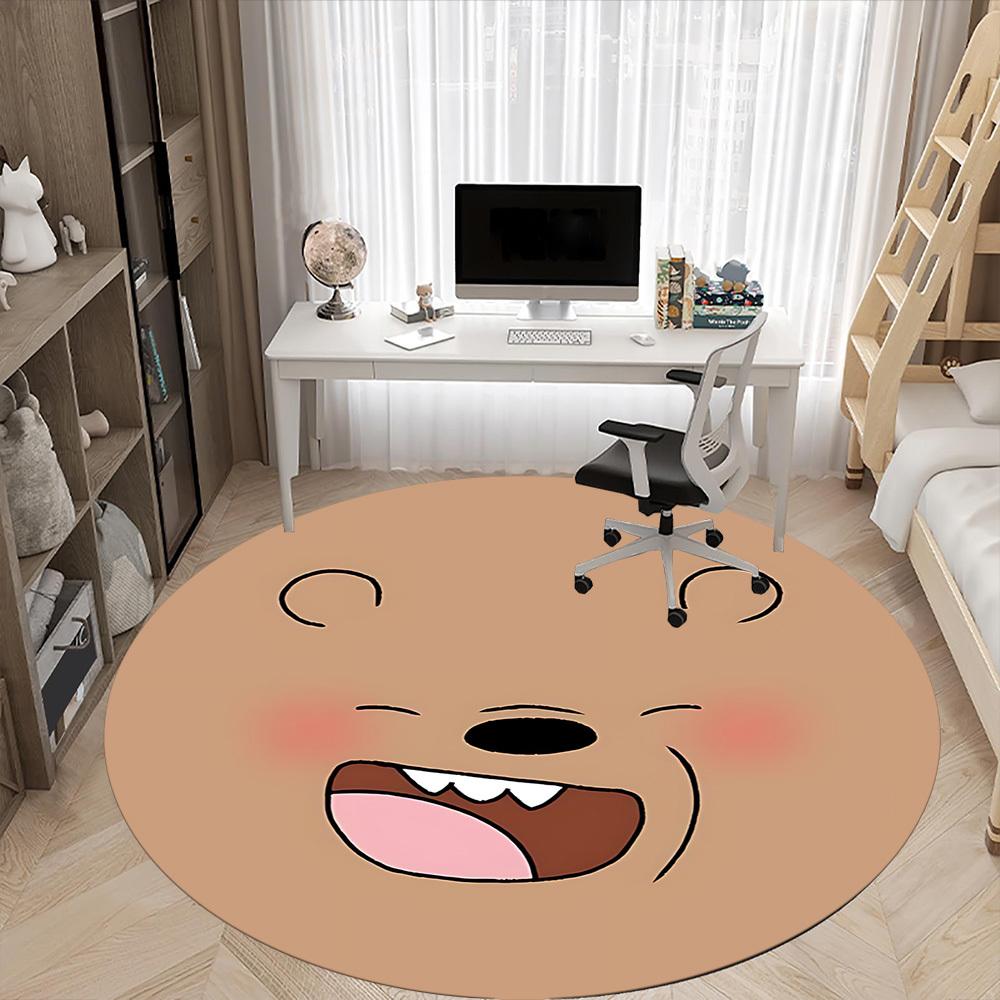 1pc We Bare Bears Office Round Area Rug, Under Office Chairs Bedroom Living Room Home Decor  a1022200