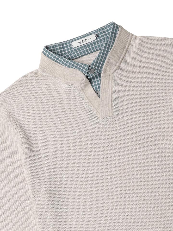OLZEN Men'S Shirt Layered Sweater_Zbg1Er1203Lbe