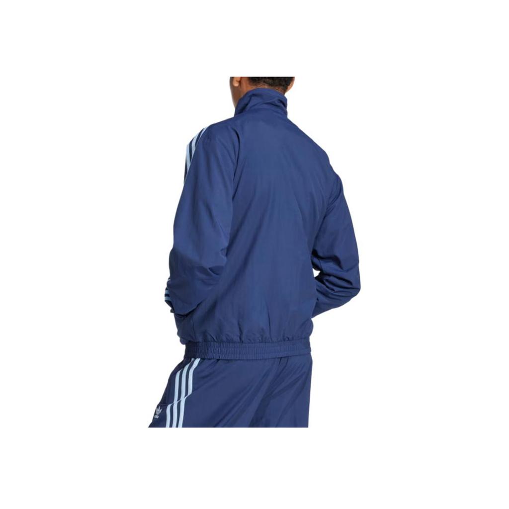 adidas Originální logo Volný střih Stojáček Zip Dlouhý rukáv Pánská bunda Námořnická modř JP1253