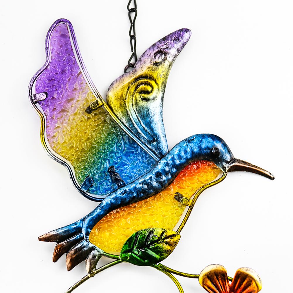 Hummingbird Wind Chimes Suncatcher  Wall Window Door Garden Wind Bell Hanging Ornaments Pendant Home Campanula Decoration Craft