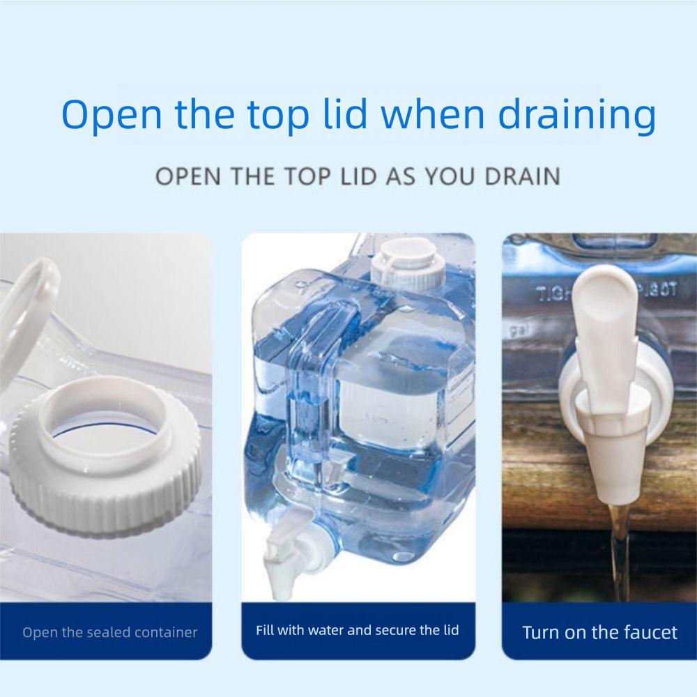 4L Water Storage Container Transparent Camping Water Tank Outdoor Drinking Bucket  Water Equipment
