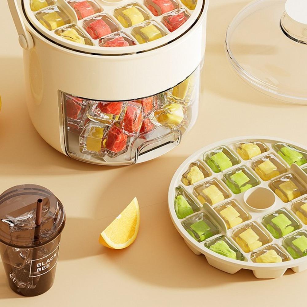 Useful 40 Grid Ice Cube Mold with Lid Reusable Ice Cube Maker Multifunctional Large Capacity Ice Compartment Boxs Ice Tool