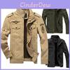 Herren Herbst Winter Dicke Militärjacke Mit Warmem Gefüttertem Innenleben Und Stehkragen