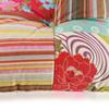 Coussin Carré En Tissu Patchwork Fleuri Multicolore