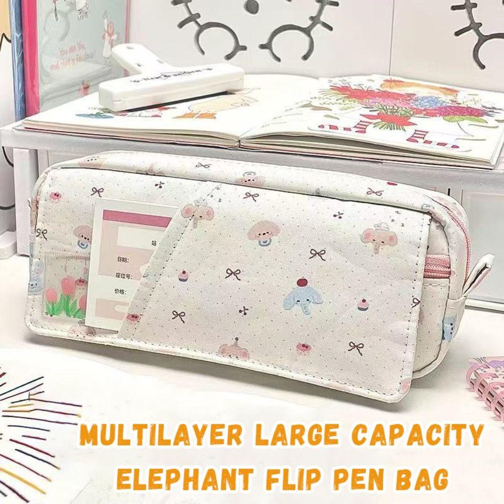 Puppy/Elephant Pen Bag Large Capacity Stationery Bag Cartoon Pencil Case  Gift