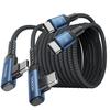 Toocki Conjunto de Cabos de Nylon Rápido Compatível com iPhone MacBook e Outros Dispositivos USB-C em Forma de L (3M + 3M) - 2, Carregamento PD/QC 60W/3A, Resistente à Quebra,
