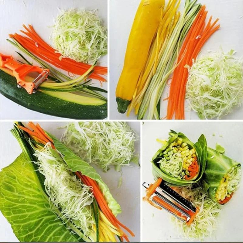 Multi Potato Peeler Portable Stainless Steel Fruit Slicer 2-in-1 Multifunctional Vegetable Chopper Tool For Home Kitchen