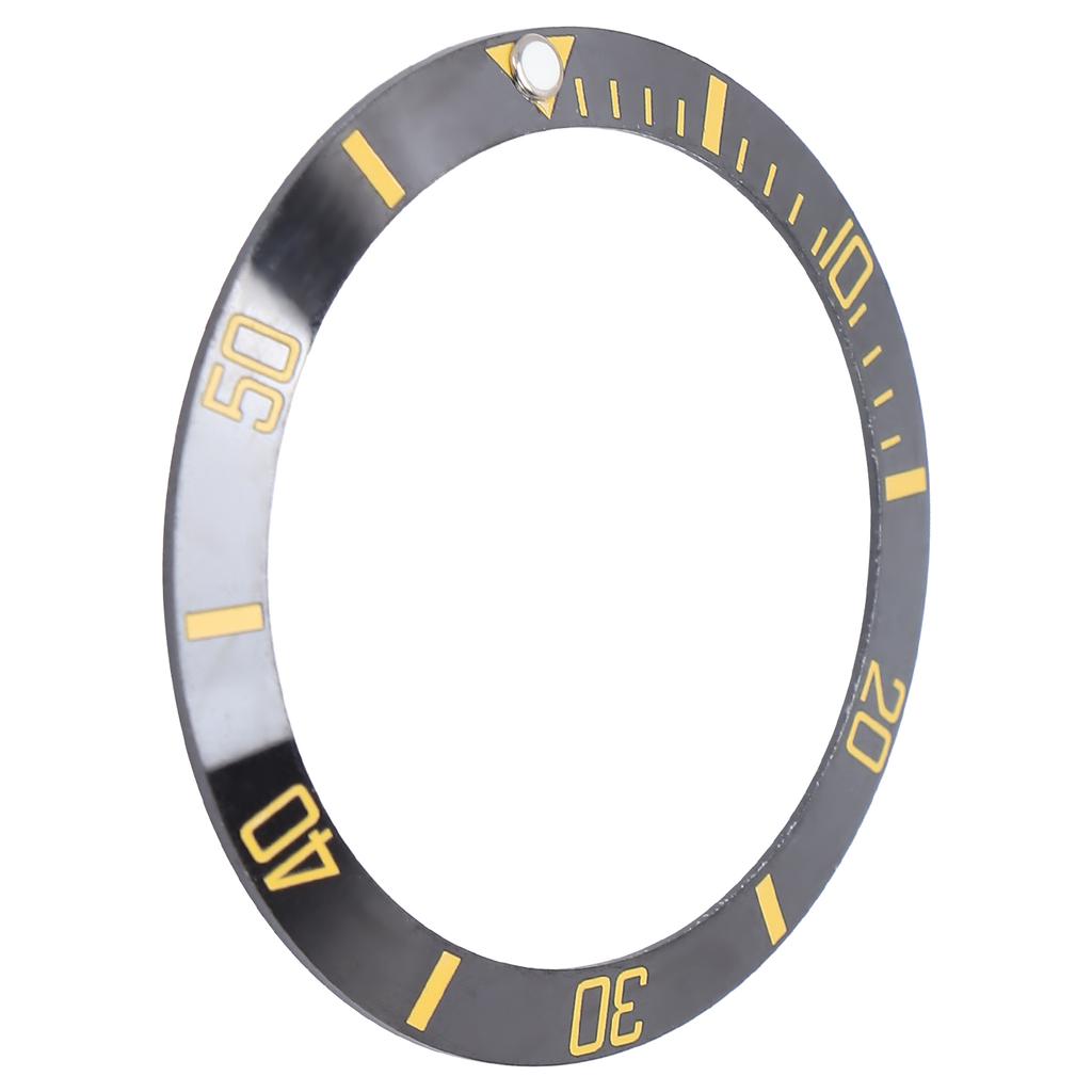 Ceramic Watch Bezel Insert Wristwatch Bezel Insert Loop Ring Replacement Parts (Black+Gold)