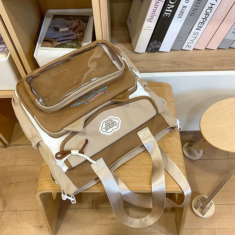 School bag cute dopamine messenger junior high school student girl high value handbag carrying book large capacity make-up class girl