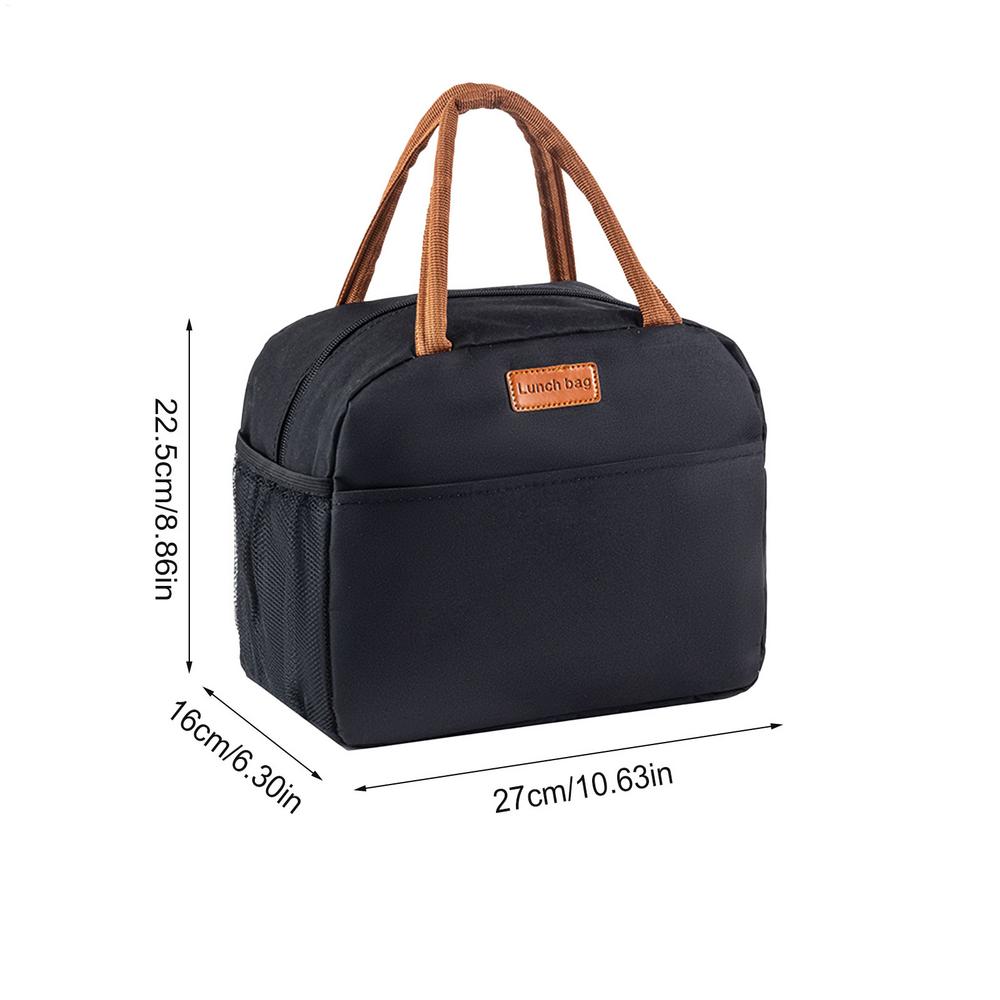 

Lunch box, bento bag, thickened aluminum foil lunch box bag, outdoor picnic bag, with drink pocket, aluminum foil coating, water чёрный