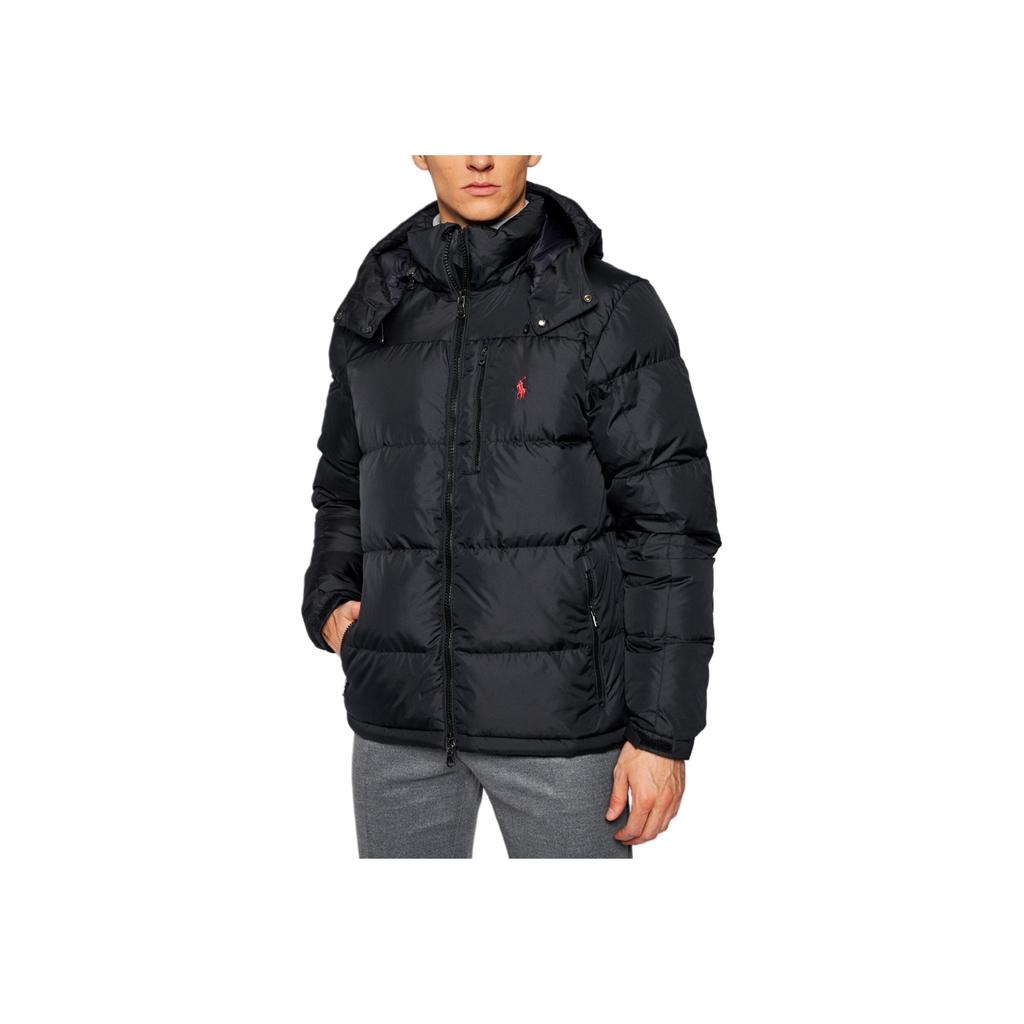 Polo Ralph Lauren Solid Logo Embroidered Zipper Hooded Long Sleeve Down Jacket Men jackets Black 23A710810936N-001