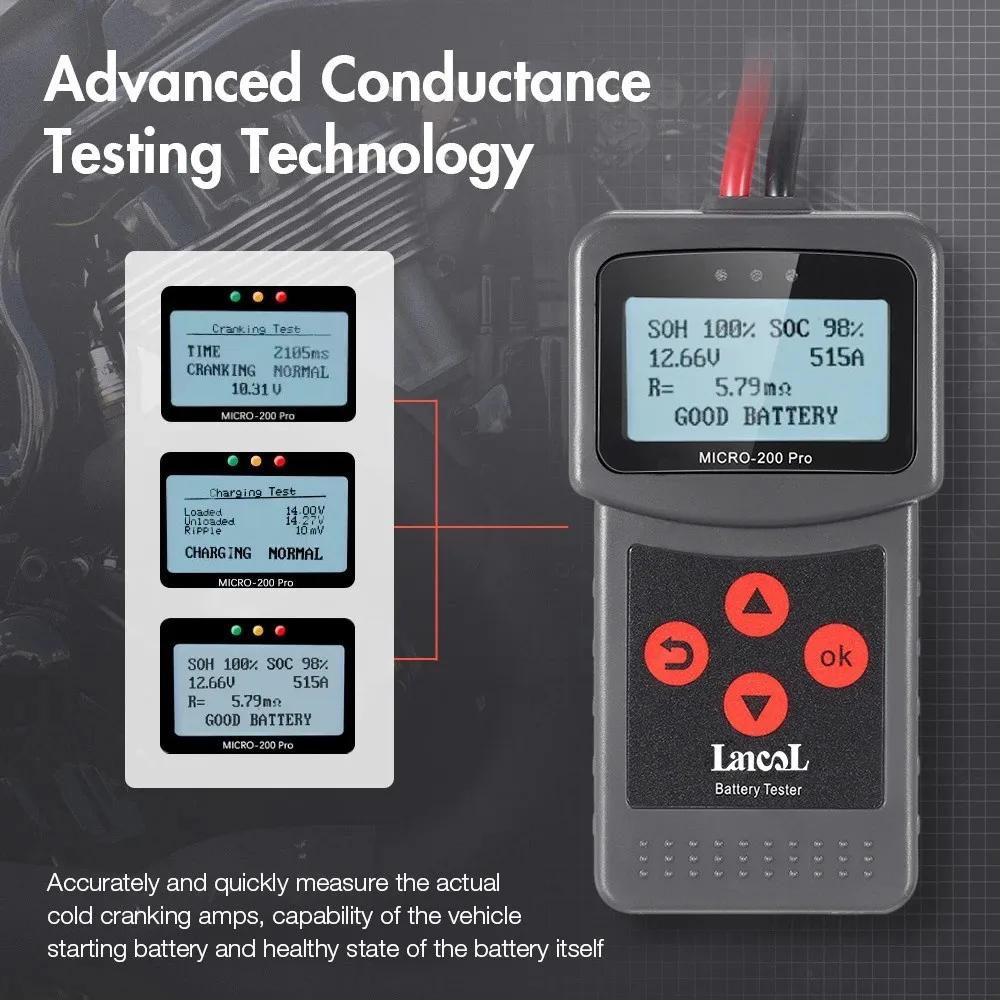 Lancol Micro200Pro Tester Pojemności Baterii 12v Tester Baterii Samochodowej Do Warsztatu Samochodowego Narzędzia Samochodowe Mechaniczne