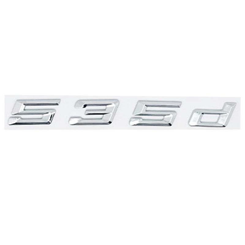 Neues Schriftart Numerisch & Buchstabe ABS Emblem für BMW 5er E39 E60 E61 F10 F11 G30 - 520d 523d 525d 530d 535d 540d Kofferraum Logo Aufkleber pu2