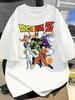 White Plus Size Dragon Ball Anime Printed Summer Men Women Tshirt Casual Parent Child Tops Y2K Harajuku Style Fashion Cute