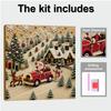 Framed Christmas Train Snowy Cottage Pearl Art Kits for Adults Beginner-Friendly Diamond Art Pearl Beads Painting Kit 30x30cm
