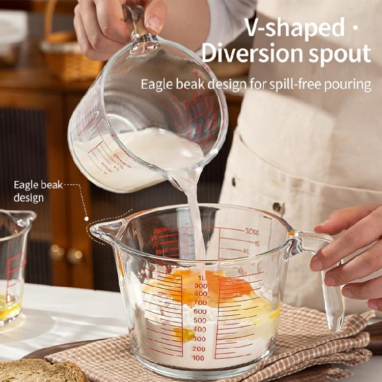 Glass Measuring Cup With Large Capacity And Visible Scale Suitable For Baking Mixing And Liquid Measurement