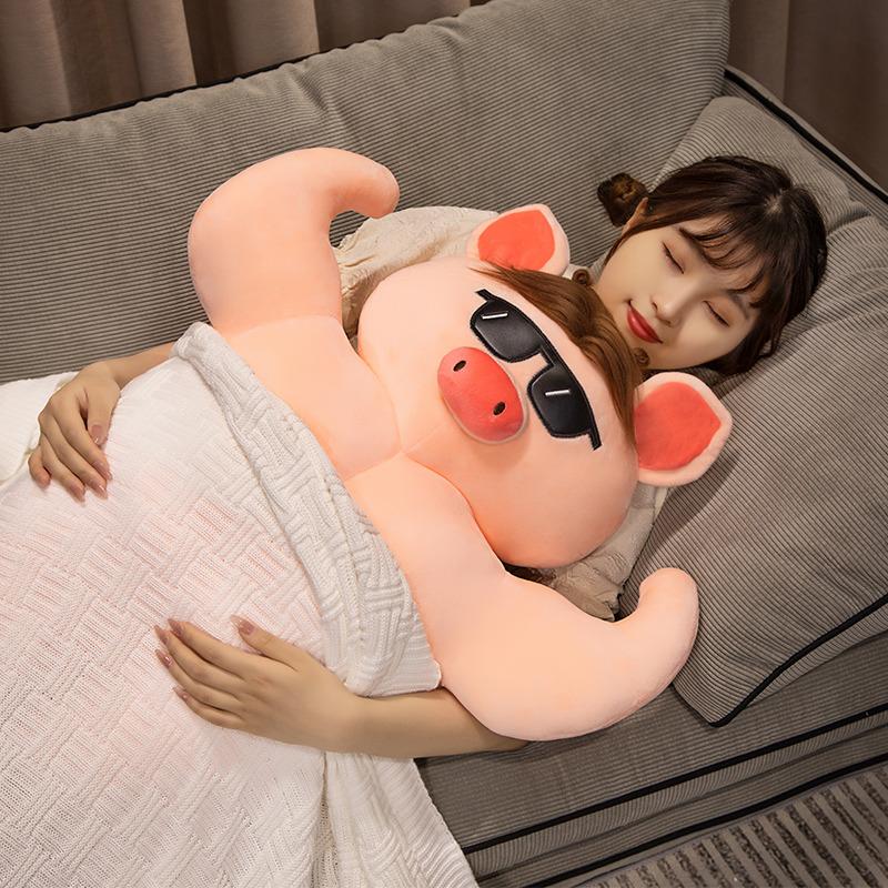 Big Muscle Pig Plush Toys Stuffed Muscle Pig Doll Boyfriend Huggable Pillow Girlfriend Birthday Gift 55/70cm