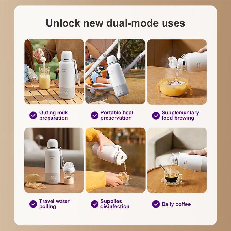 Philips Constant Temperature Cup Wireless Portable Dual-Mode Quick Heating for Milk Making 500ml 500W 3-Pin Plug
