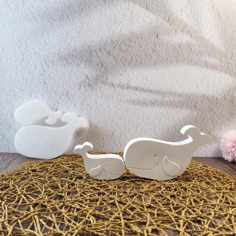 3D Whale Statue Silicone Candle Molds Epoxy Resin Molds for Candle Soap Making Fondant Chocolate Mould Baking Tool