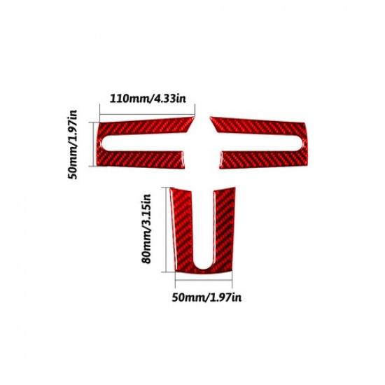 Red Carbon Fiber Interior Steering Wheel Cover Trim For Ford Mustang 2005-2009