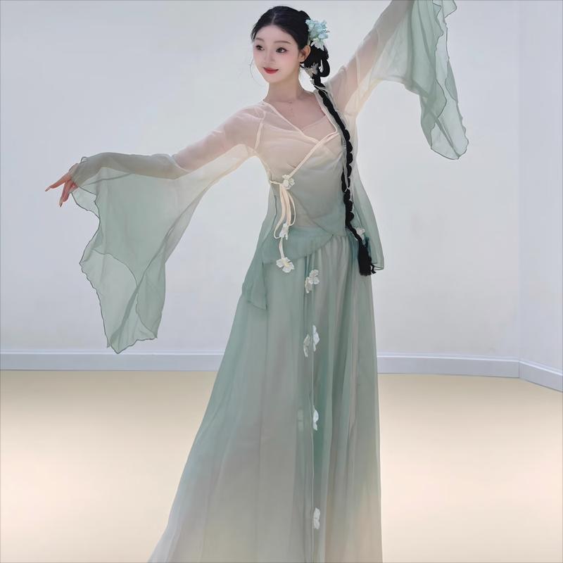 Women's Gradient Classical Dance Performance Costume