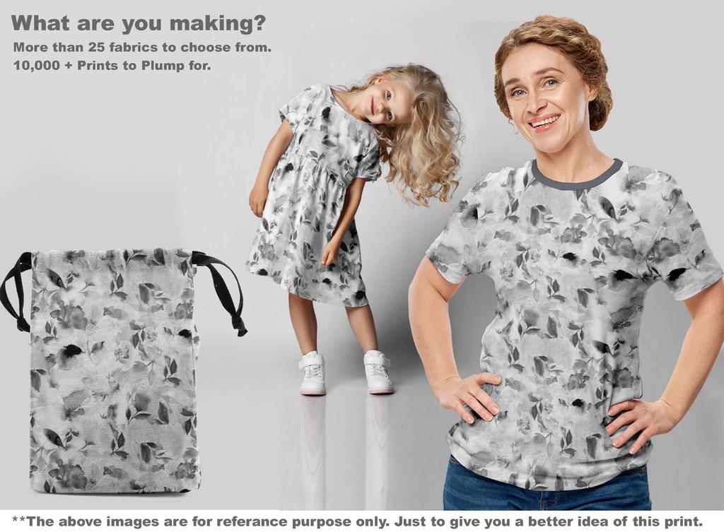 oneOone Baumwoll-Flex Grauer Stoff Aquarell Blumen Bastelprojekte Dekorstoff Bedruckt pro Yard 40 Zoll