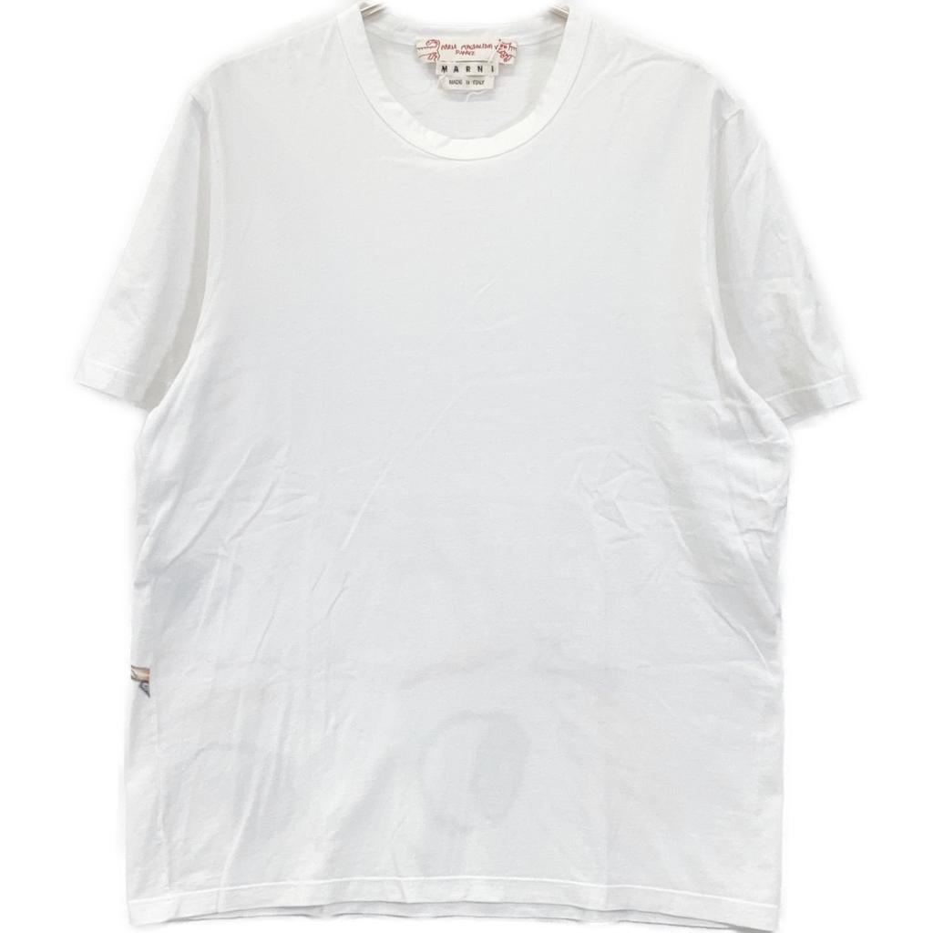 MARNI [xMARIA MAGDALENA SUAREZ] M05GC0139 18Stainless Steel White Print T-Shirt tops 48 whiteUsed