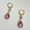 Long Water Drop Pendant Earring for Women Geometric Baroque Palace Style Purple Crystal Exaggerated Vacation Party
