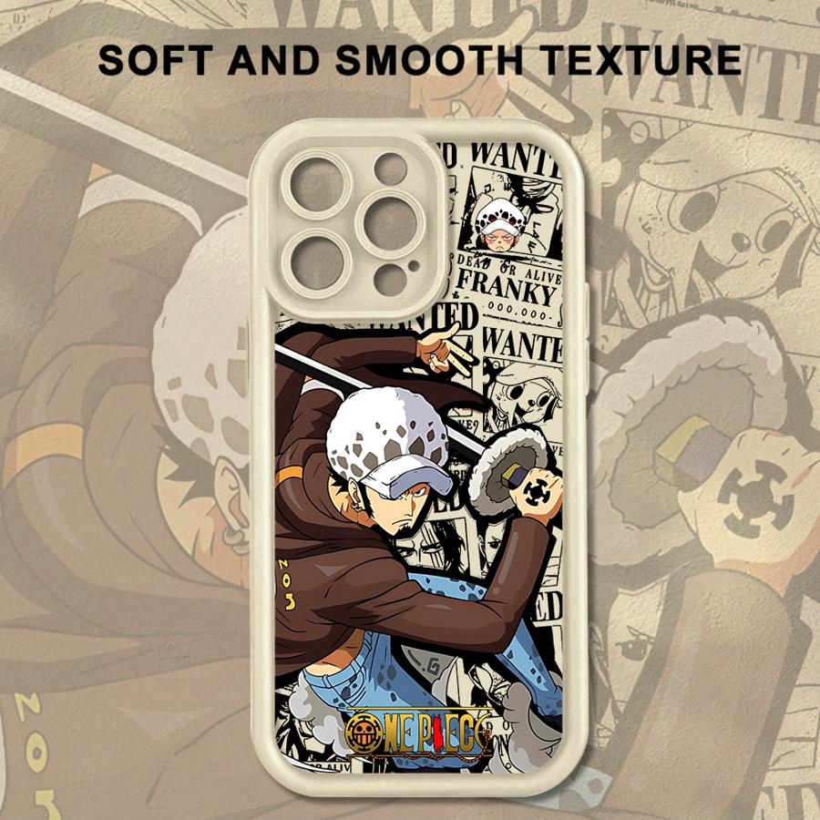 Soft Shell Case for iPhone XS Max 13 12 11 Pro Max XR 16e 17 Air 15 16 14 Plus One Piece Luffy Trafalgar D Water Law
