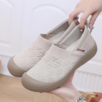 New Women's Single Shoes Spring and Autumn Non-slip Soft-soled Lazy Shoes Flat-soled Light Lazy Shoes Casual Breathable Women's Shoes