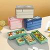 1450ML Bento Lunch Box Large Capacity Multi Layer Food Storage With Cutlery Stackable Leak-Proof Lunch Container Kitchen Supplie
