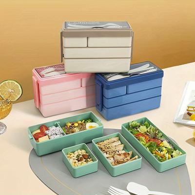 Große Bento-Lunchbox mit 1450 ml Fassungsvermögen, Mehrfachfächer, Stapelbar, Auslaufsicherer Lunchbehälter für Meal Prep, Küchenutensil