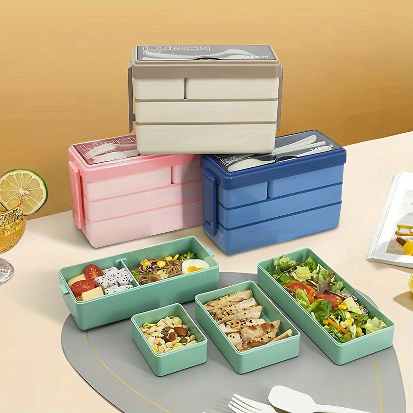 1450ML Bento Lunch Box Large Capacity Multi Layer Food Storage With Cutlery Stackable Leak-Proof Lunch Container Kitchen Supplie