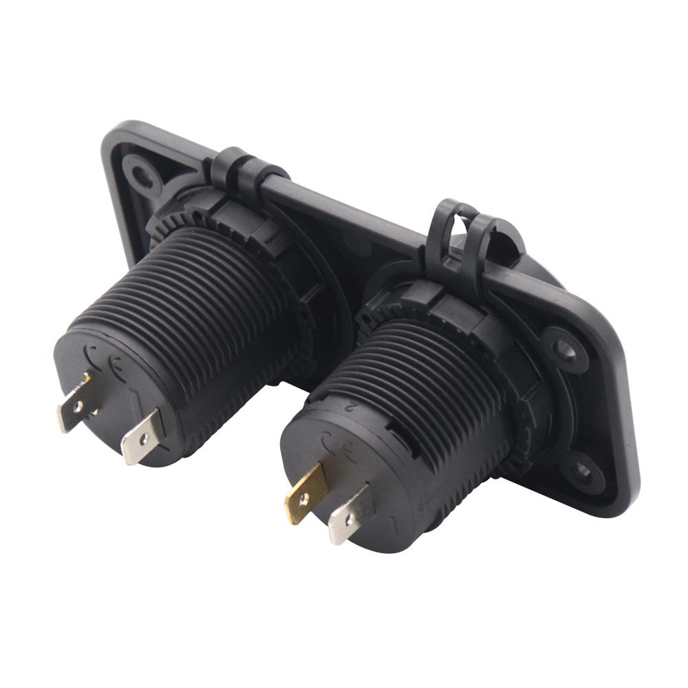 12V/24V QC 3.0 & TYPE-C Dual USB Charger Car Cigarette Lighter Socket Plug Panel