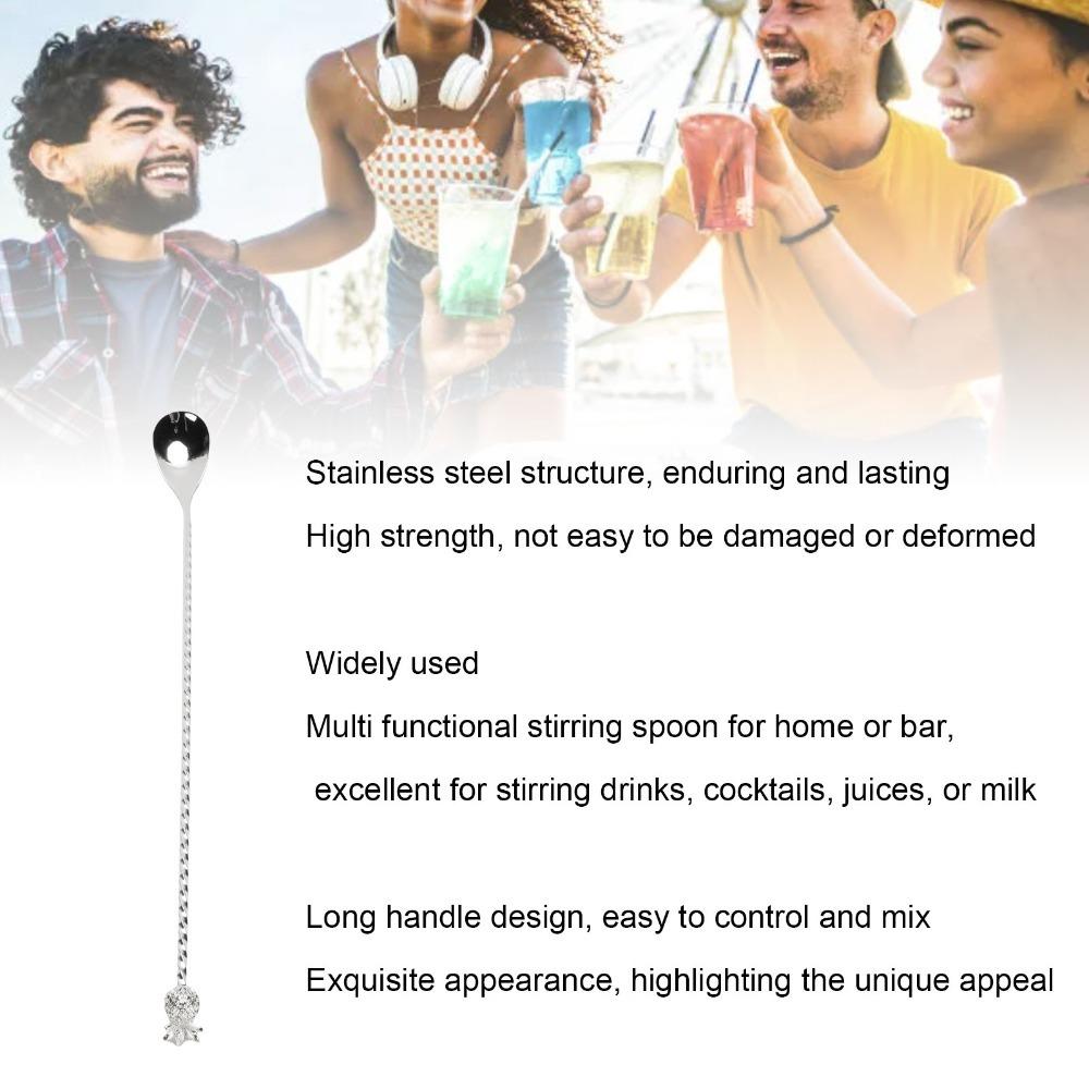 Long Handle Bar Mixing Spoon Spiral Pattern Long Handle Bar Spoon Cocktail Shaker Spoon Bartender серебряный
