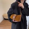 Autumn and winter retro solid color bag new casual fashion single shoulder women commuting small square bag underarm bag