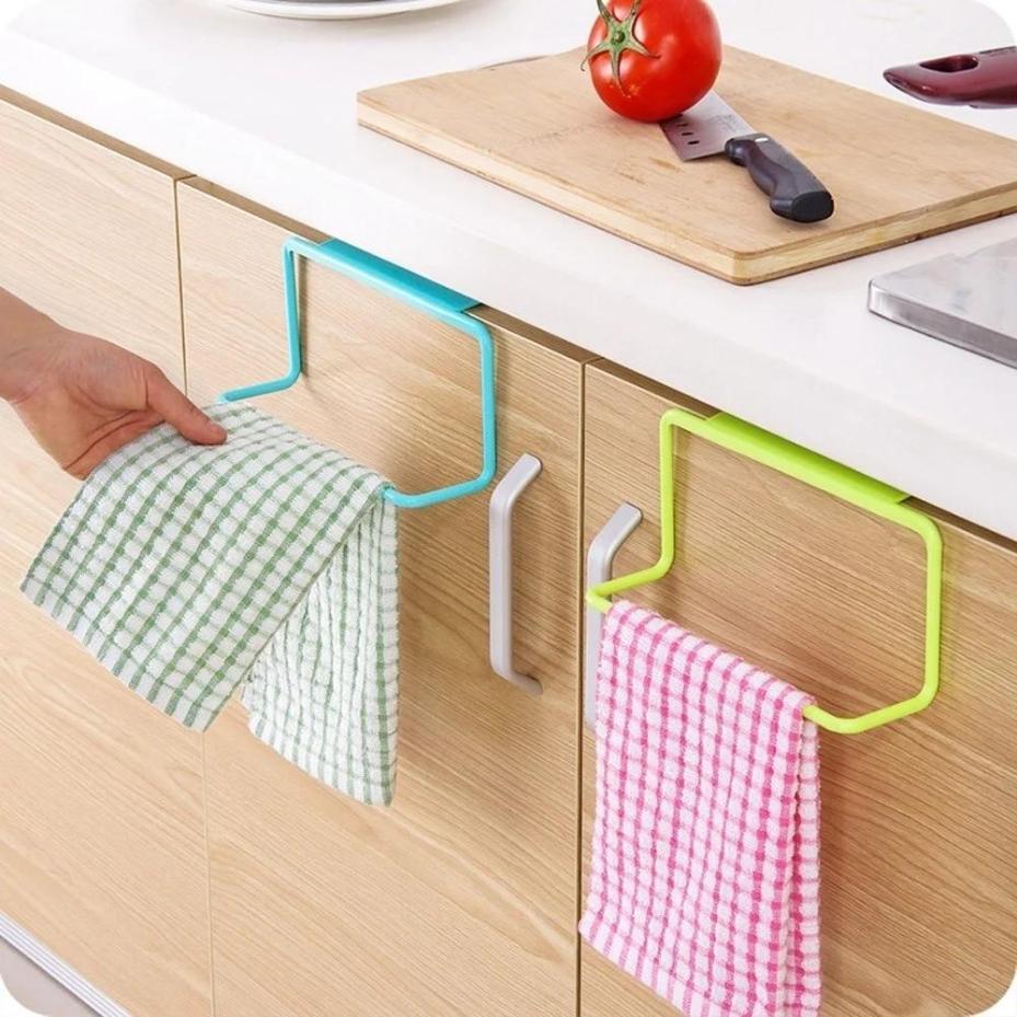 1 Pcs Towel Rack Hanging Holder Organizer Bathroom Kitchen Cabinet Cupboard Hanger Kitchen Accessories