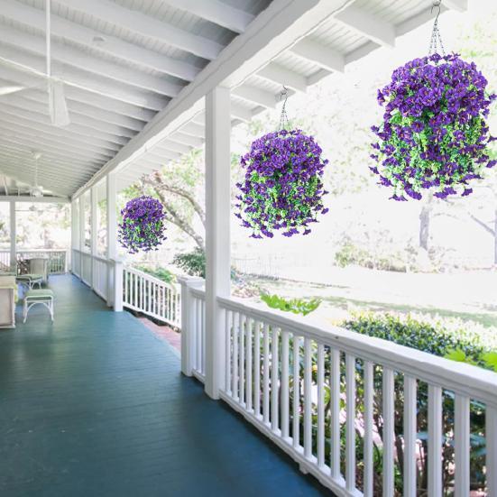 Τεχνητά κρεμαστά λουλούδια πετούνιας ανθεκτικά στην υπεριώδη ακτινοβολία ψεύτικα φυτά εξωτερικού χώρου ψεύτικη πετούνια ρίγα άνοιξη-καλοκαίρι διακόσμηση για το σπίτι πόρτα τζακιού βεράντα βεράντα