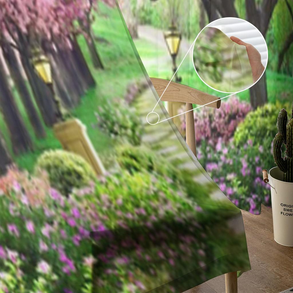 Pink Tree Beautiful Forest Sheer Curtains For Living Room Window Transparent Voile Tulle Curtain Bedroom Drapes Home Decor