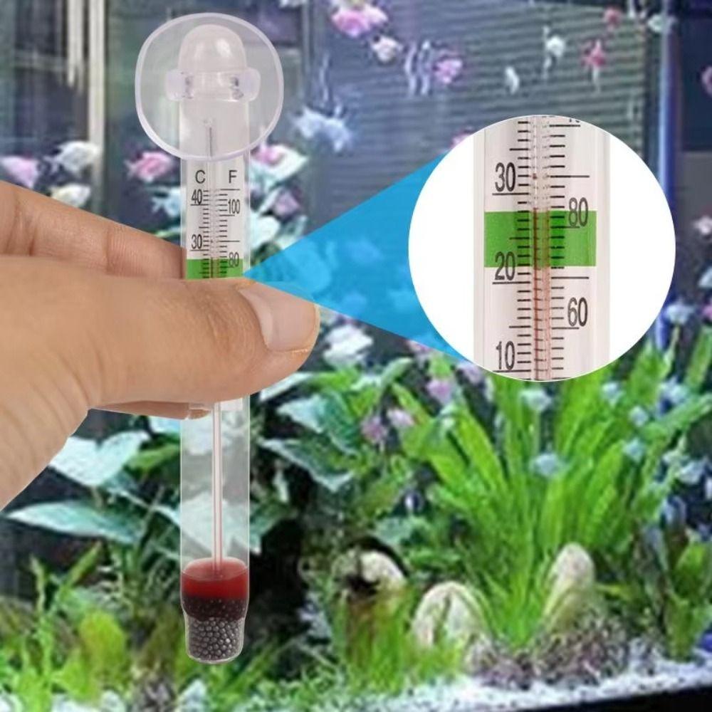 Submersible Glass Aquarium Thermometer with Suction Cup Waterproof Water Thermometer Floating Fish Tank Thermometer