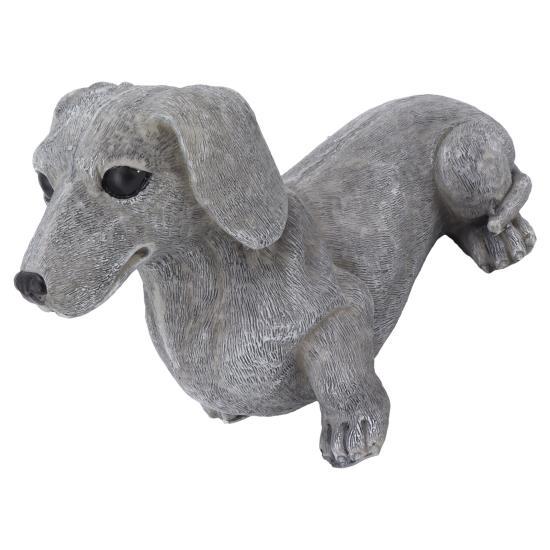 Dog Garden Statues DIY Lifelike Prevent Cracking Resin Dog Statues Home Decor for Courtyard Lawn Dachshund