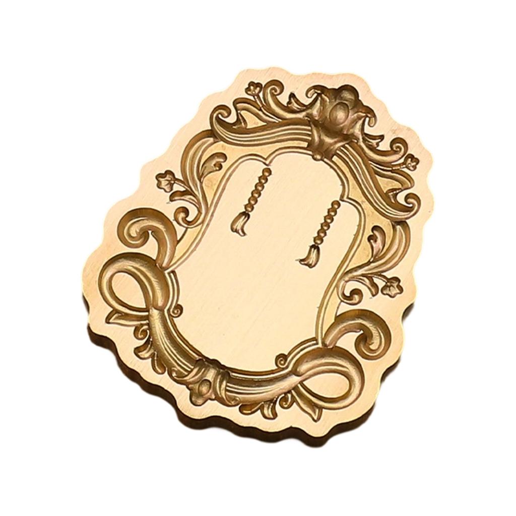 Solid Brass Wax Seal Stamp Head  3D Embossed Wax Sealing Stamp Flower Frame for Personalizing Stationery