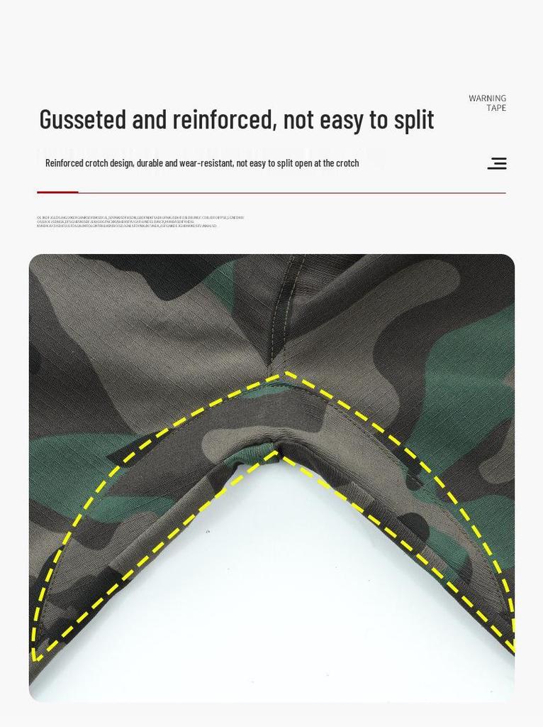 Men's and Women's Camouflage Workwear Set: Reinforced, Wear-Resistant, Breathable, Thickened; Ideal for Spring and Autumn Outdoor Labor Protection.