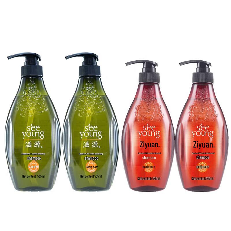 Seeyoung Oil Control Shampoo 4-Bottle Set (Soapberry & Camellia)